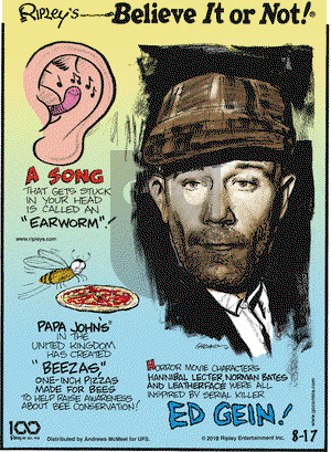 Ripley's Believe It or Not on Saturday August 17, 2019 Comic Strip