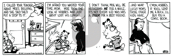 Calvin and Hobbes on Saturday October 24, 1987 Comic Strip
