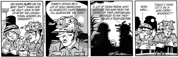 Doonesbury on Friday March 15, 1991 Comic Strip