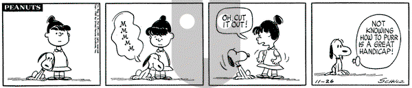 Peanuts on Saturday November 26, 1960 Comic Strip