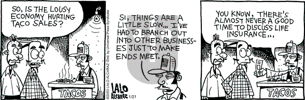 La Cucaracha on Tuesday January 21, 2003 Comic Strip