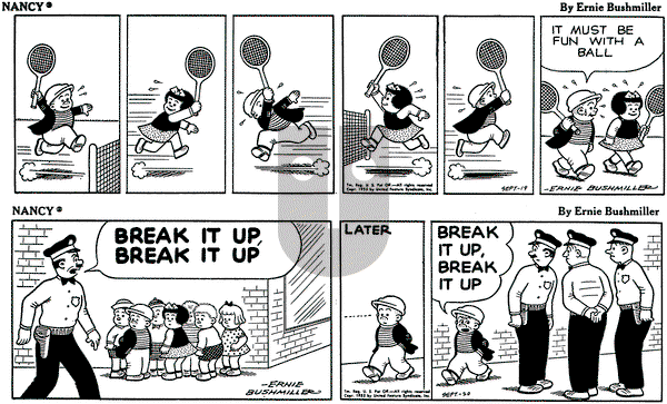 Nancy on Monday September 19, 1955 Comic Strip