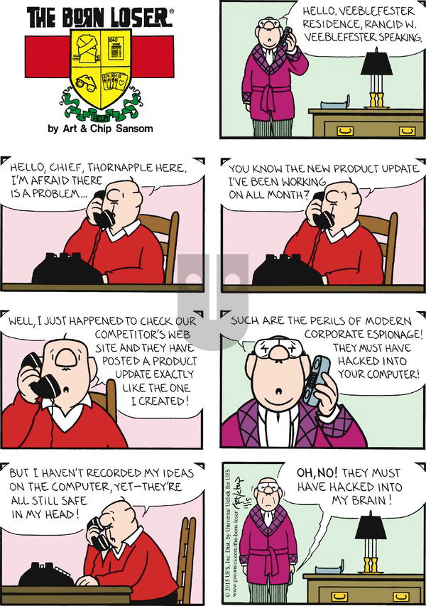 The Born Loser on Sunday November 15, 2015 Comic Strip