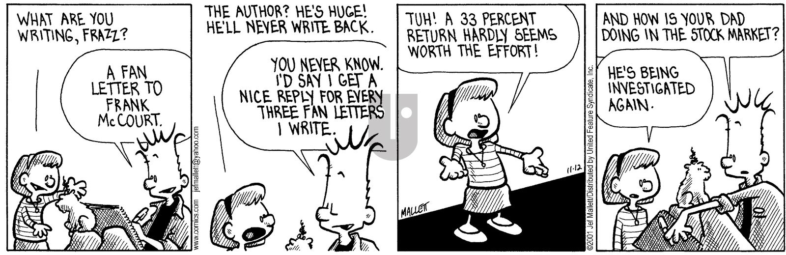 Frazz - Monday November 12, 2001 Comic Strip