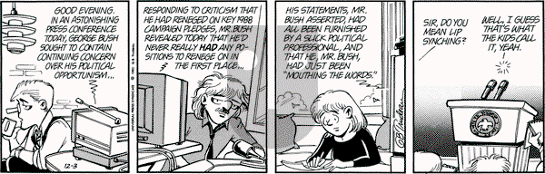 Doonesbury on Monday December 3, 1990 Comic Strip