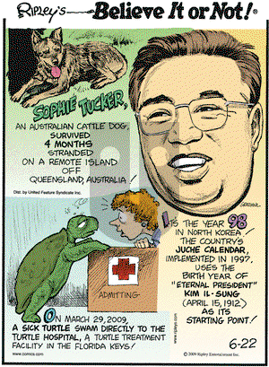 Ripley's Believe It or Not on Monday June 22, 2009 Comic Strip