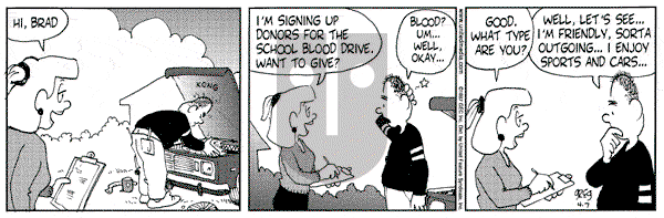 Luann on Monday April 7, 1997 Comic Strip