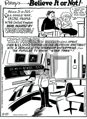 Ripley's Believe It or Not on Wednesday August 15, 2001 Comic Strip