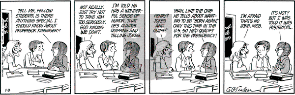 Doonesbury on Wednesday January 3, 1979 Comic Strip