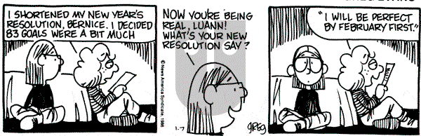 Luann on Tuesday January 7, 1986 Comic Strip
