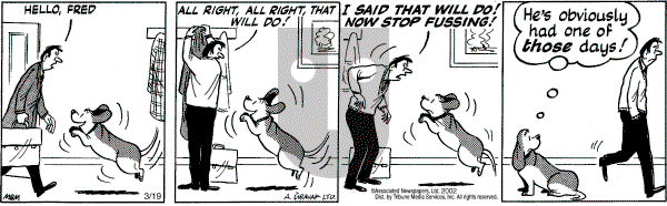 Fred Basset on Tuesday March 19, 2002 Comic Strip