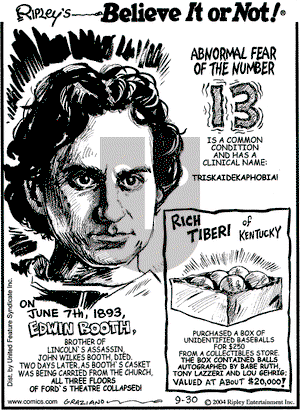 Ripley's Believe It or Not on Thursday September 30, 2004 Comic Strip
