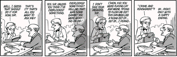 Doonesbury on Saturday December 6, 1986 Comic Strip