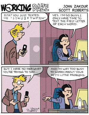 Working Daze on Tuesday December 2, 2008 Comic Strip