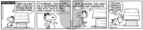 Peanuts - Thursday May 16, 1968 Comic Strip