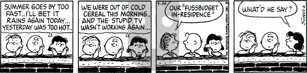 Peanuts - Wednesday September 30, 1987 Comic Strip