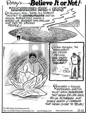 Ripley's Believe It or Not on Thursday January 7, 1999 Comic Strip