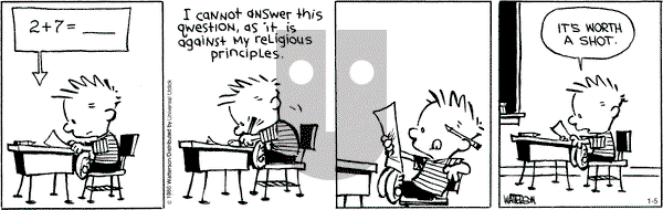 Calvin and Hobbes - Tuesday January 5, 2016 Comic Strip