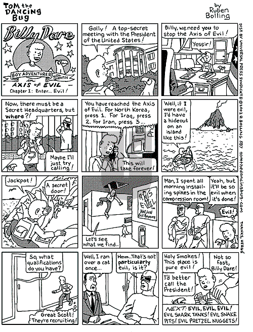 Tom the Dancing Bug on Thursday March 21, 2002 Comic Strip