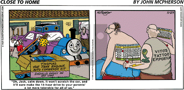 Close to Home on Sunday November 29, 1998 Comic Strip