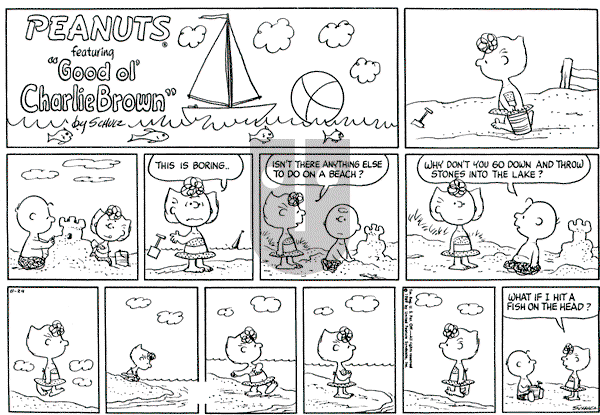 Peanuts - Sunday August 24, 1969 Comic Strip