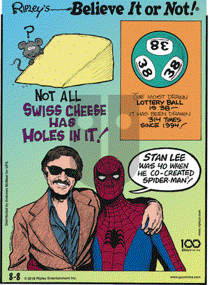 Ripley's Believe It or Not on Thursday August 8, 2019 Comic Strip