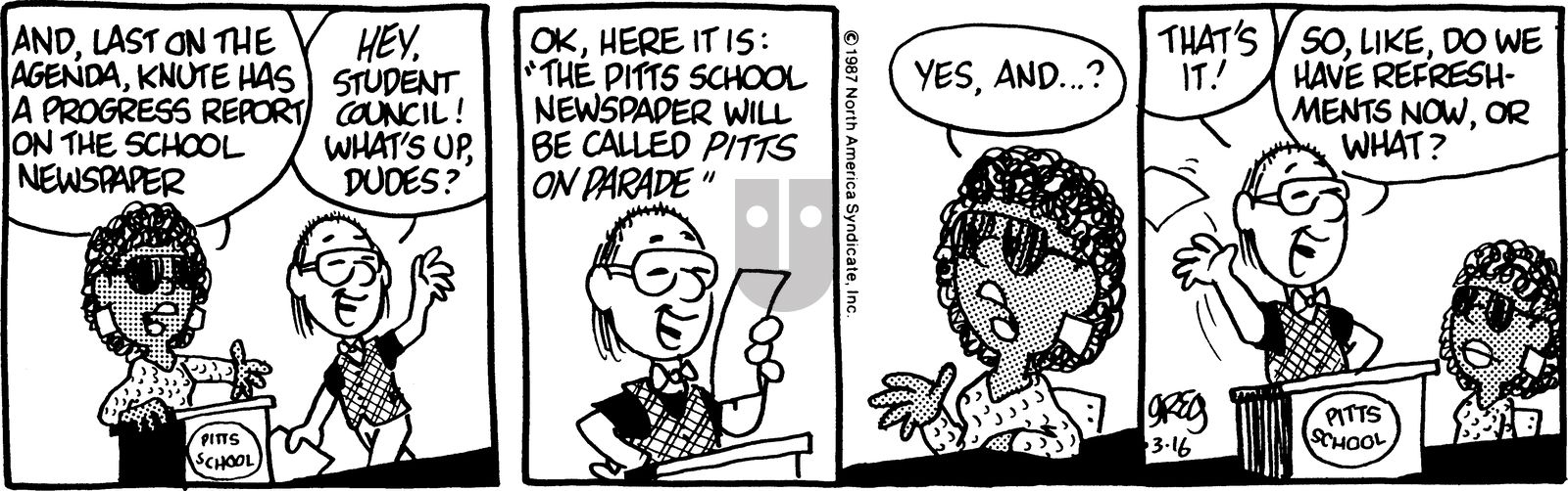 Luann - Monday March 16, 1987 Comic Strip