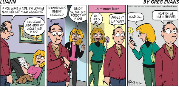 Luann on Sunday April 14, 2019 Comic Strip