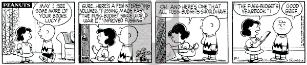 Peanuts on Wednesday August 1, 1956 Comic Strip