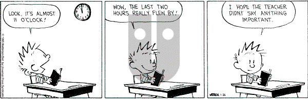 Calvin and Hobbes - Thursday January 26, 1995 Comic Strip