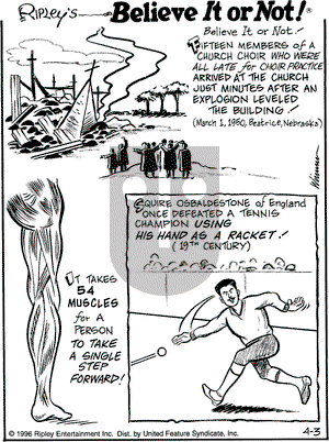 Ripley's Believe It or Not on Wednesday April 3, 1996 Comic Strip