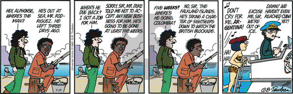 Doonesbury on Monday May 25, 2015 Comic Strip