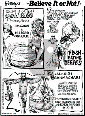 Ripley's Believe It or Not on Friday October 1, 2004 Comic Strip