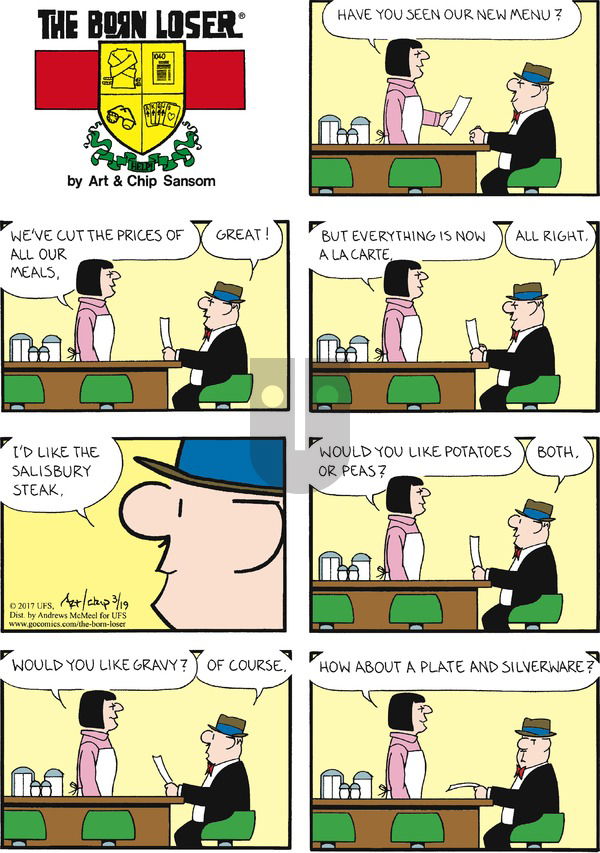 The Born Loser on Sunday March 19, 2017 Comic Strip