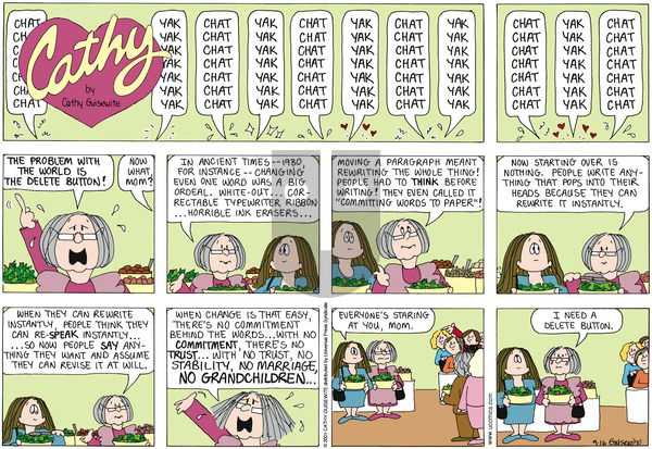 Cathy Classics on Sunday September 16, 2001 Comic Strip