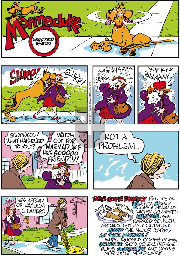 Marmaduke on Sunday January 13, 2013 Comic Strip