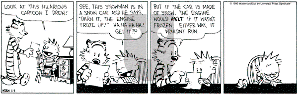 Calvin and Hobbes on Wednesday February 8, 1995 Comic Strip