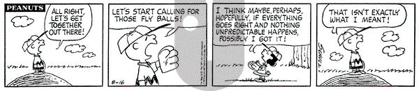 Peanuts on Friday August 16, 1974 Comic Strip