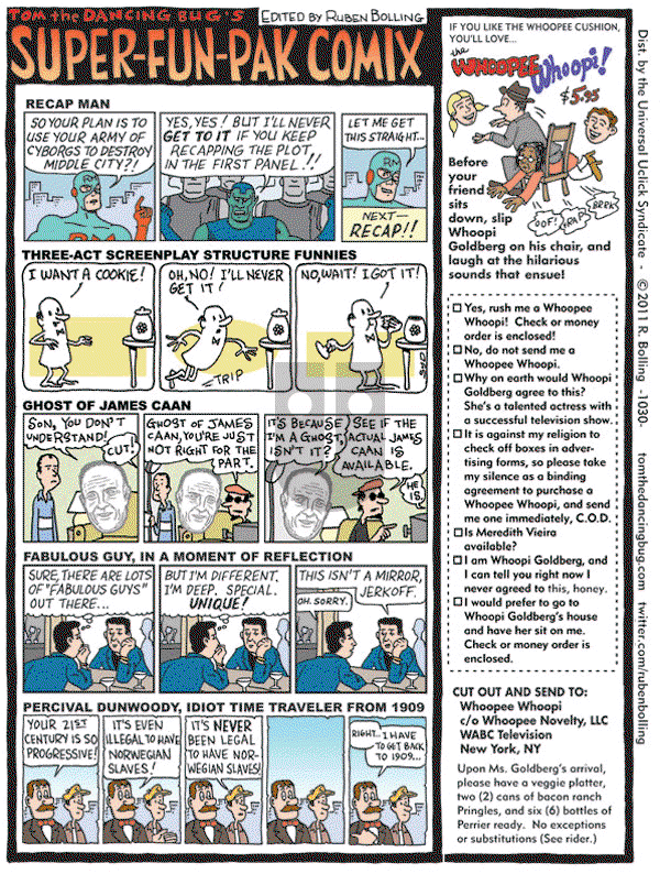 Tom the Dancing Bug on Friday March 25, 2011 Comic Strip