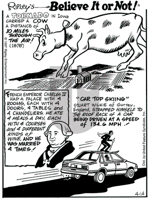 Ripley's Believe It or Not on Monday April 14, 1997 Comic Strip