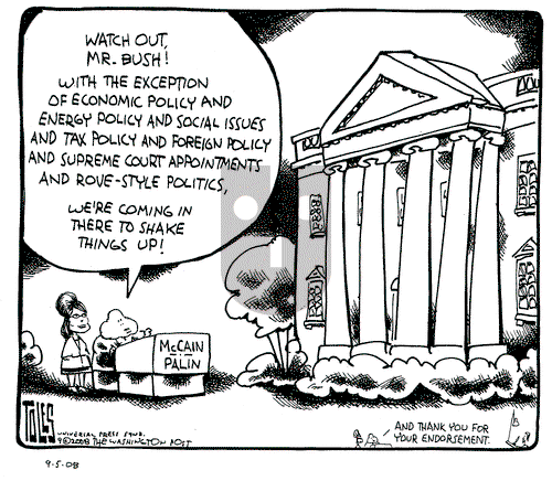 Tom Toles on Friday September 5, 2008 Comic Strip