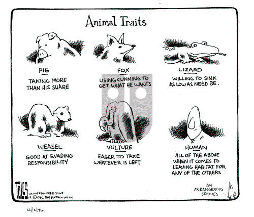 Tom Toles on Monday December 2, 1996 Comic Strip