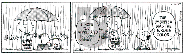 Peanuts - Tuesday January 5, 1999 Comic Strip