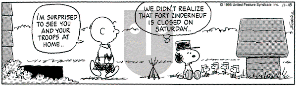 Peanuts on Saturday November 18, 1995 Comic Strip