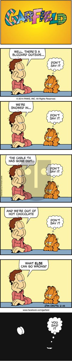 Garfield - Sunday February 16, 2014 Comic Strip