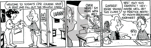 Luann on Friday April 17, 1992 Comic Strip