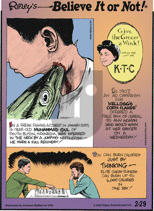 Ripley's Believe It or Not on Saturday February 29, 2020 Comic Strip