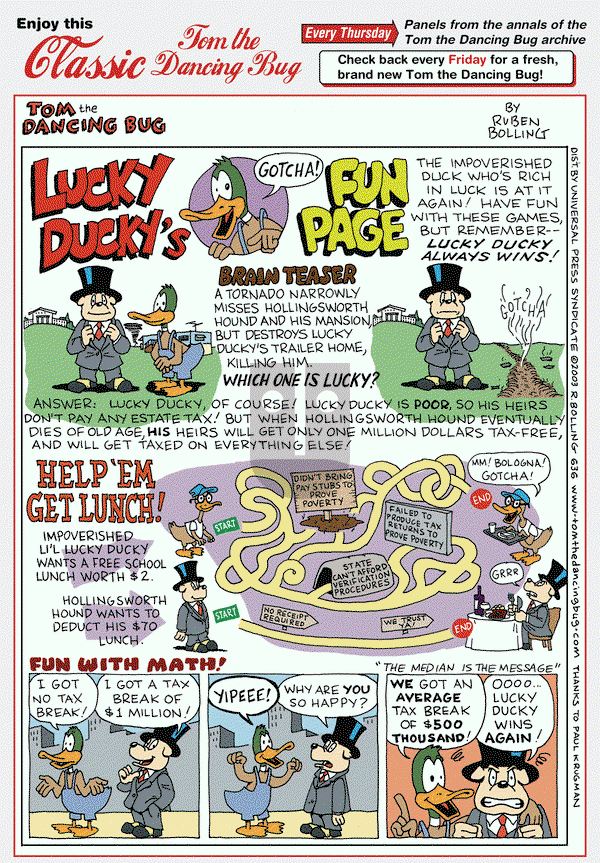 Tom the Dancing Bug on Thursday December 13, 2012 Comic Strip