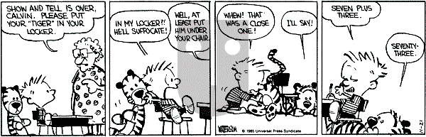 Calvin and Hobbes - Thursday November 21, 1985 Comic Strip