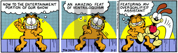 Garfield on Thursday March 2, 1989 Comic Strip